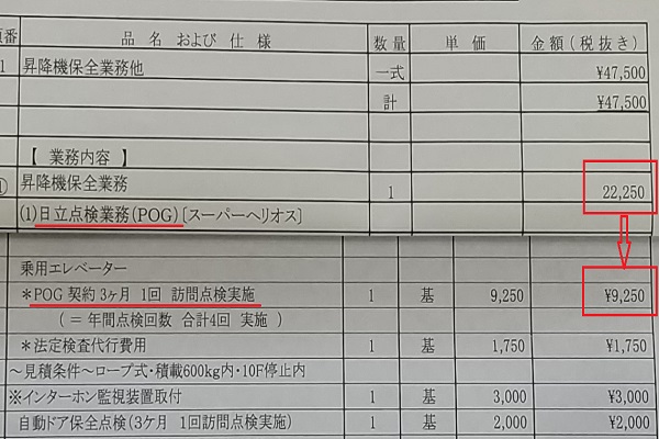 独立系エレベーター点検見積もり