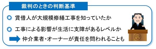 大規模修繕工事に関する裁判の判断基準